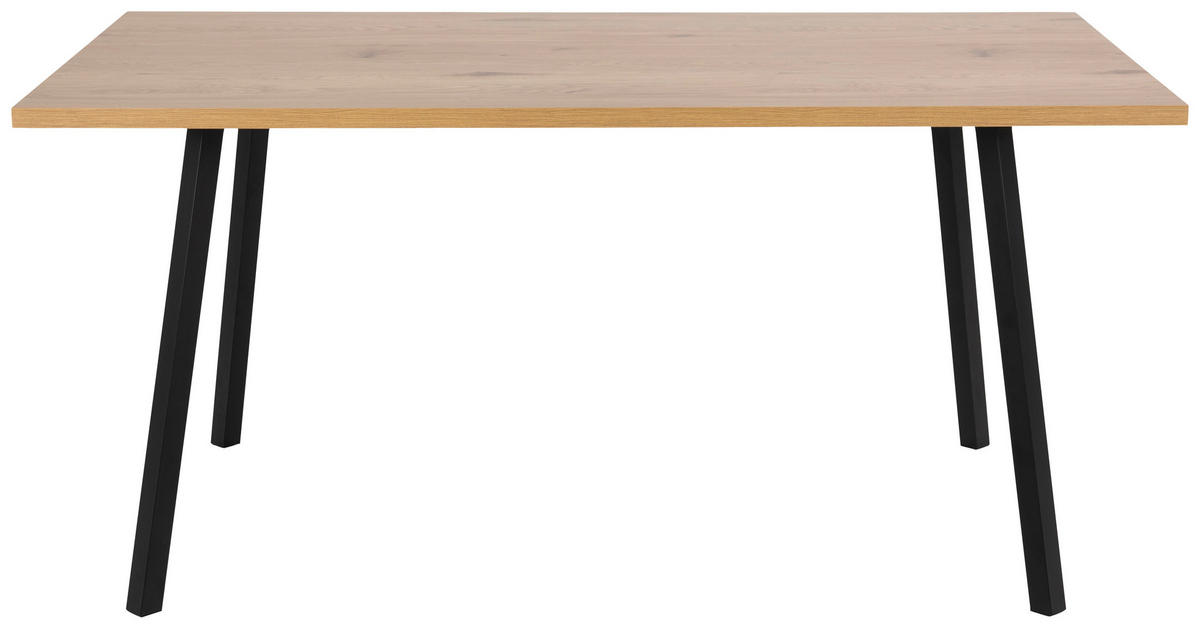 JEDILNA MIZA, črna, barve hrasta  - črna/barve hrasta, Konvencionalno, kovina/leseni material (160/90/75cm) - MID.YOU