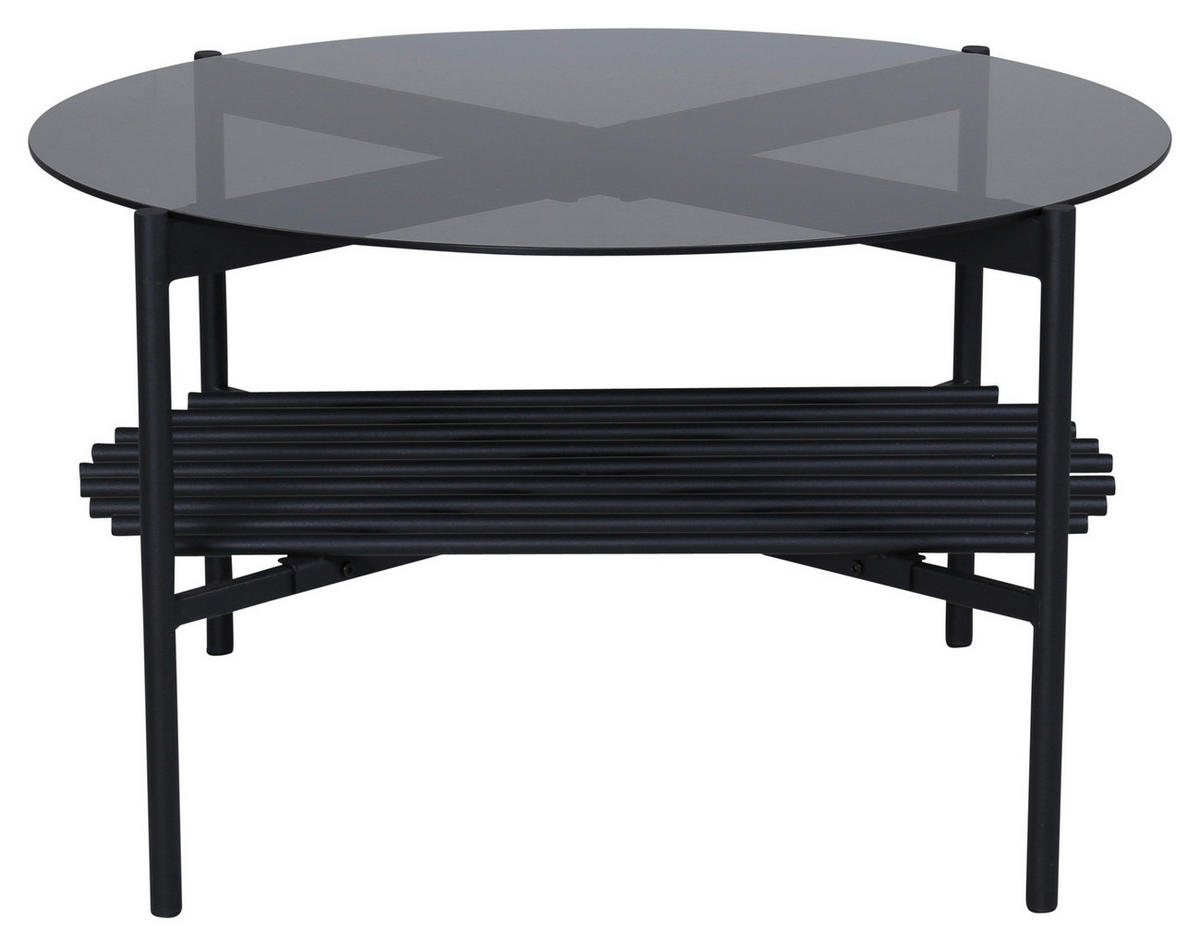 COUCHTISCH in Metall, Glas 80/80/45 cm  - Schwarz, Design, Glas/Metall (80/80/45cm) - Livetastic
