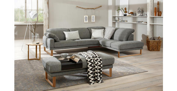 WOHNLANDSCHAFT in Textil Grau - Eichefarben/Grau, Natur, Holz/Textil (281/226cm) - Valnatura
