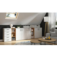 AUFSATZSCHRANK 71,5/35/71,5 cm   - Weiss/Schwarz, Modern, Holzwerkstoff/Kunststoff (71,5/35/71,5cm) - Carryhome