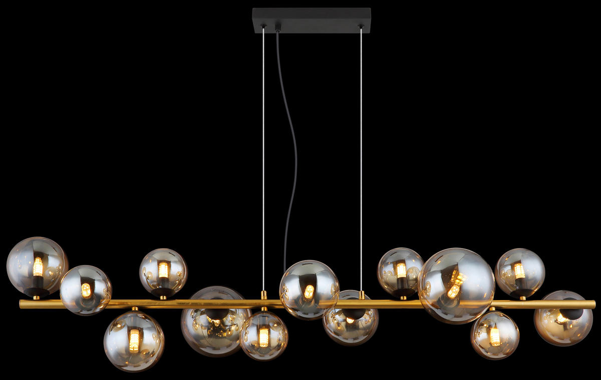 VISEČA LED-SVETILKA   //3000 K/230 V/ - črna/prosojno, Design, kovina/umetna masa (120/34,5/120cm) - Globo