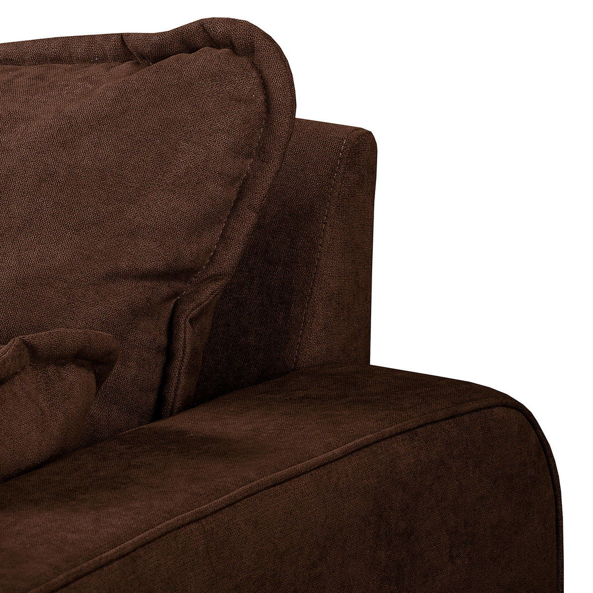ECKSOFA in Mikrofaser Braun  230/150 cm  - Wengefarben/Braun, Design, Holz/Textil (230/150cm) - Livetastic