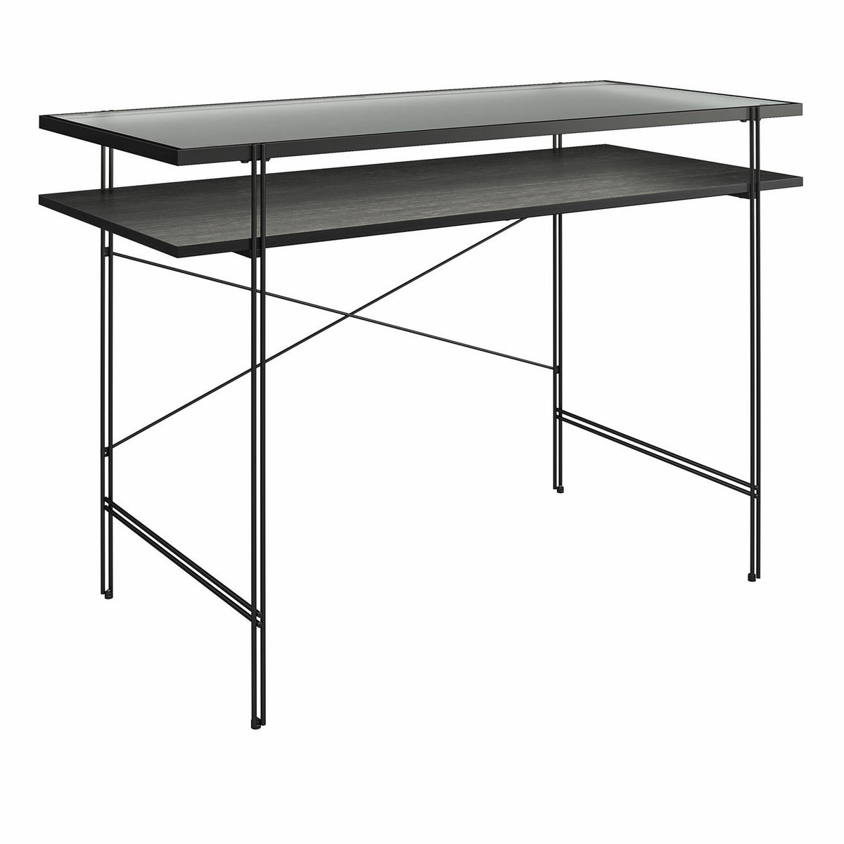 COMPUTERTISCH 110/75/50 cm  - Eichefarben/Schwarz, Design, Holzwerkstoff (110/75/50cm) - MID.YOU