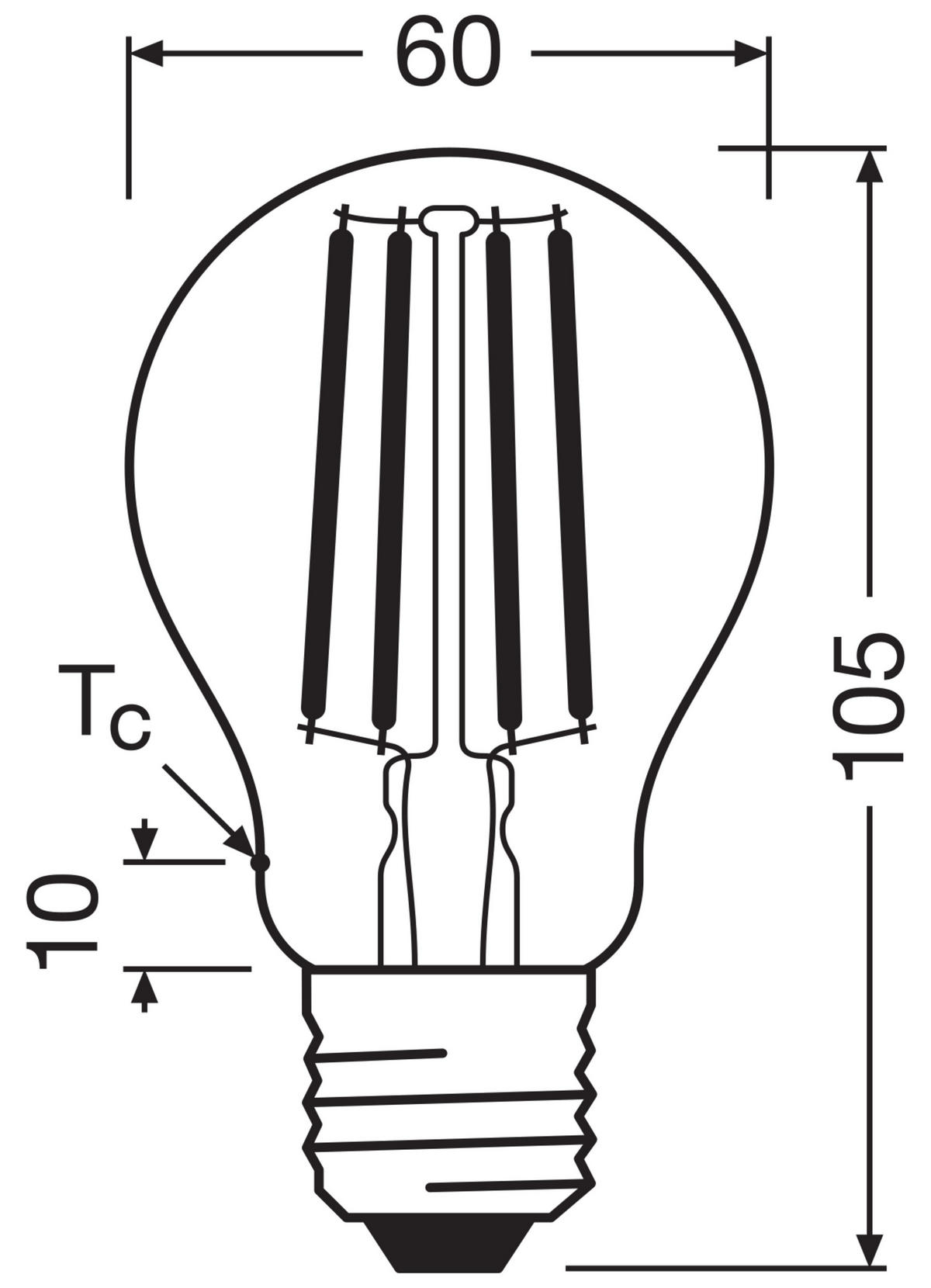 LED-FILAMENT-LEUCHTMITTEL   E27 5 W  - Klar, Basics, Glas (6/10,5cm)