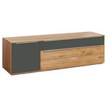 LOWBOARD  in 182/54/50 cm  - Eichefarben/Silberfarben, Design, Glas/Holz (182/54/50cm) - Waldwelt