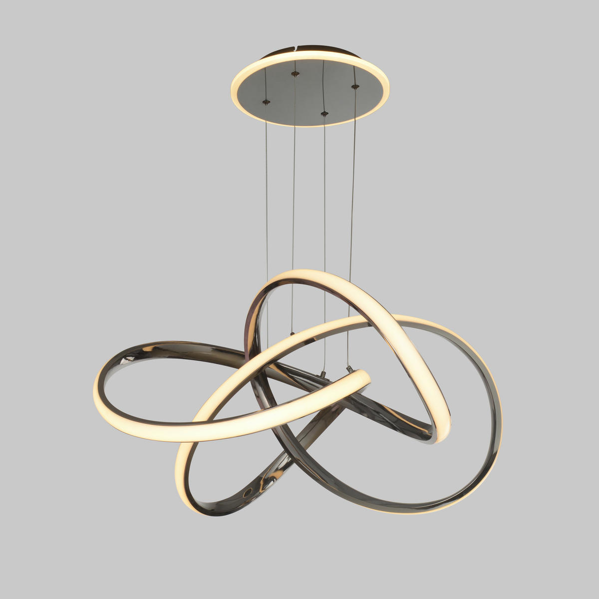 LED-HÄNGELEUCHTE 64/150 cm  - Schwarzchrom, Design, Metall (64/150cm)