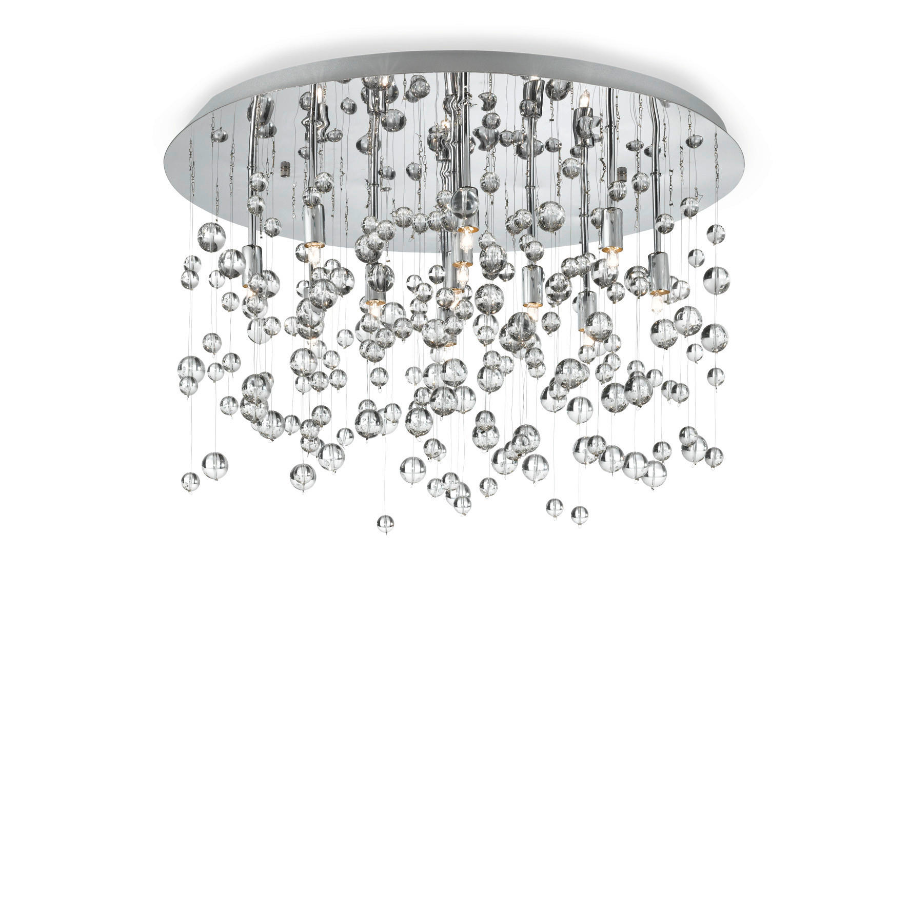 LED-DECKENLEUCHTE NEVE CROMO 40,5/31,5 cm   - Chromfarben/Transparent, KONVENTIONELL, Glas/Metall (40,5/31,5cm) - Ideal Lux