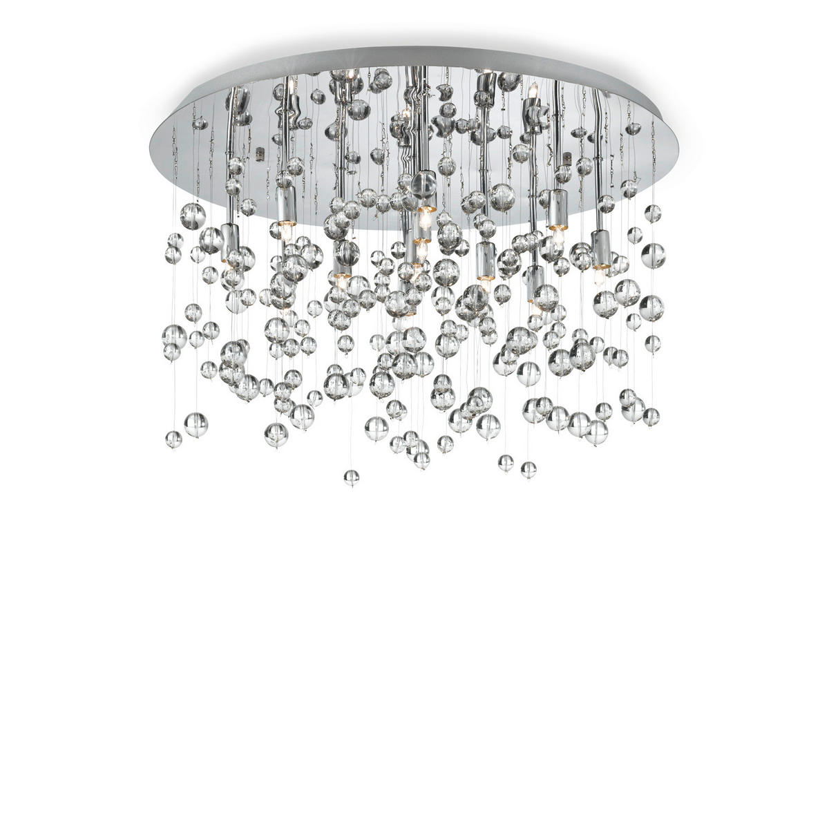 LED-DECKENLEUCHTE NEVE CROMO 40,5/31,5 cm   - Chromfarben/Transparent, KONVENTIONELL, Glas/Metall (40,5/31,5cm) - Ideal Lux