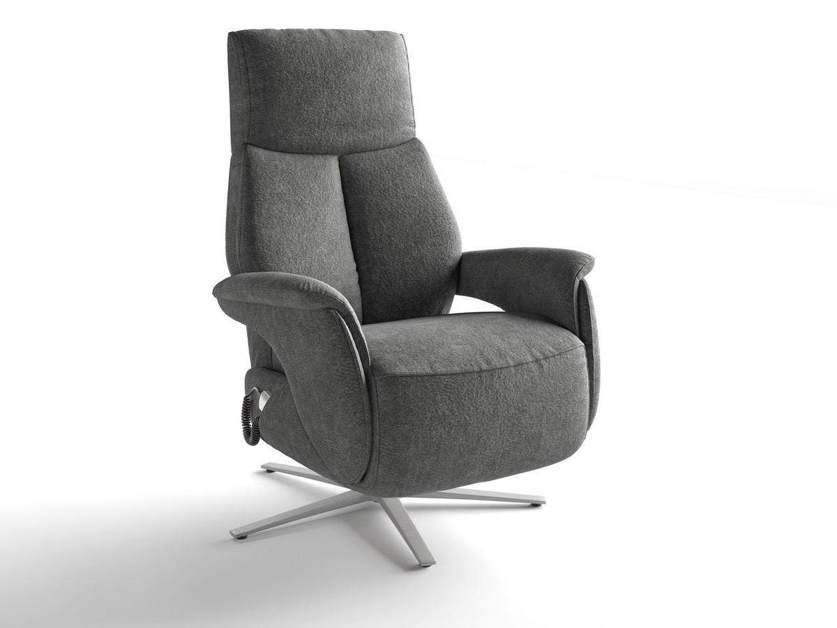 RELAXAČNÉ KRESLO, textil, tmavosivá - strieborná/tmavosivá, Basics, kov/textil (75/110/85cm) - Sit & More