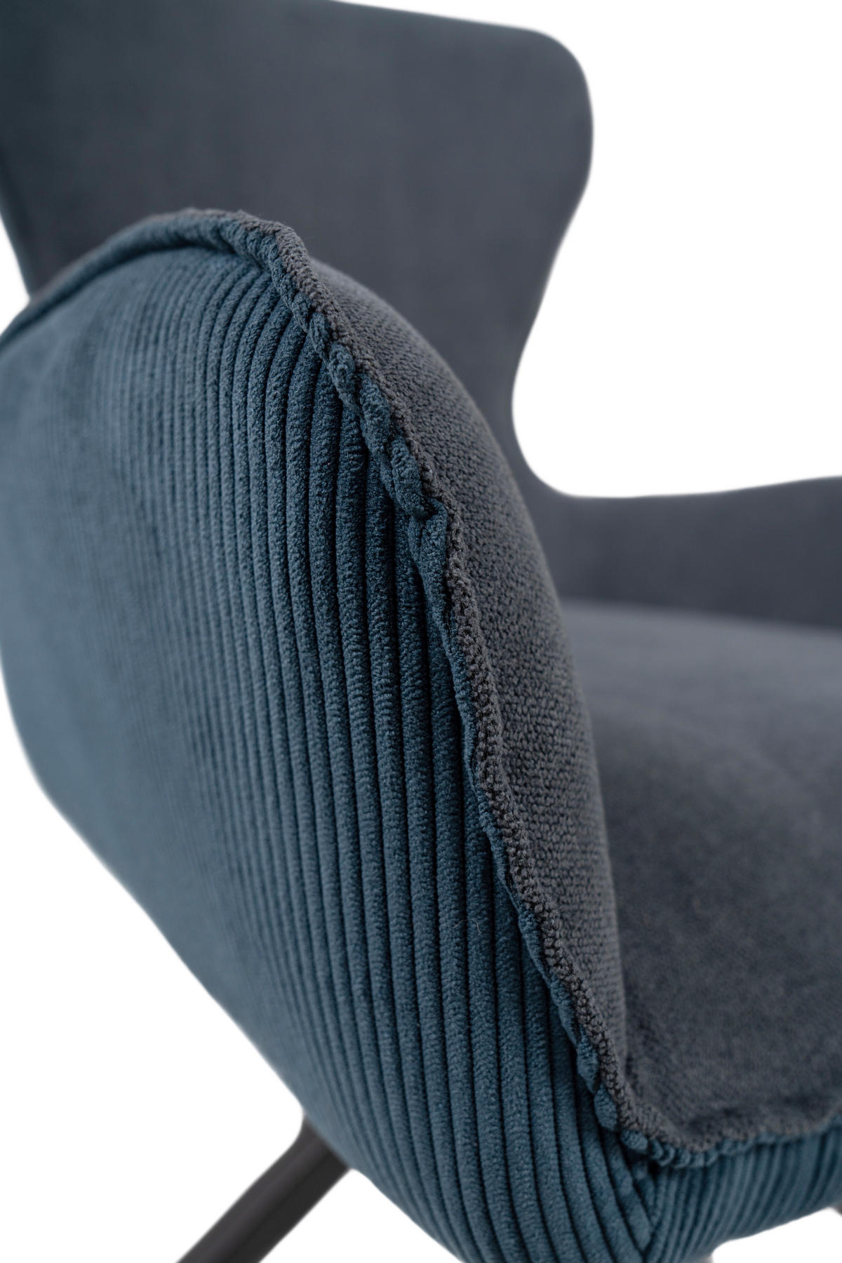STUHL  in Edelstahl Cord Textil  - Dunkelgrau/Schwarz, MODERN, Textil/Metall (57/93/64cm) - MID.YOU