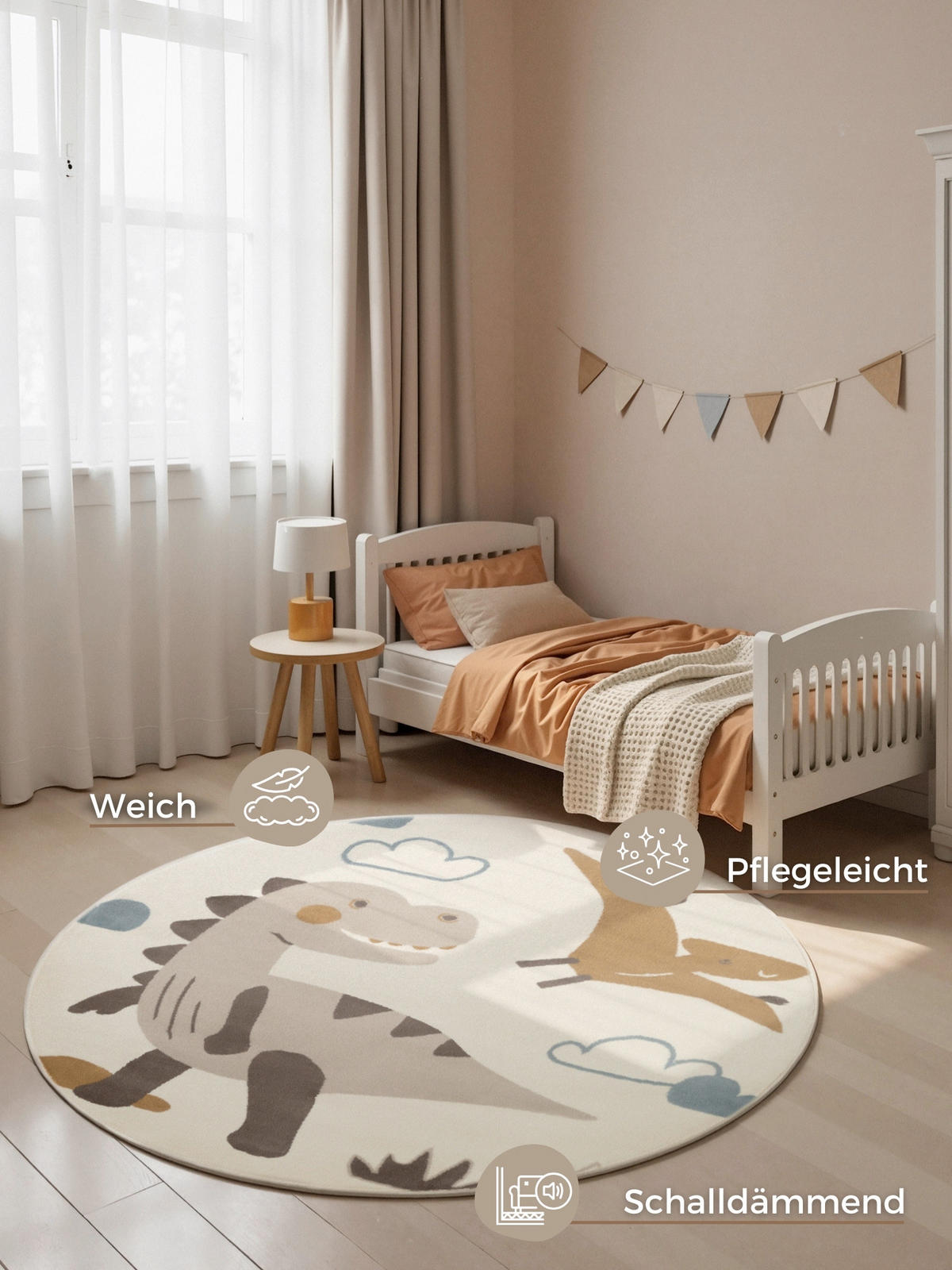 KINDERTEPPICH 160 cm Adventures Dinosaurier  - Multicolor/Creme, Design, Kunststoff/Textil (160cm) - Hanse Home