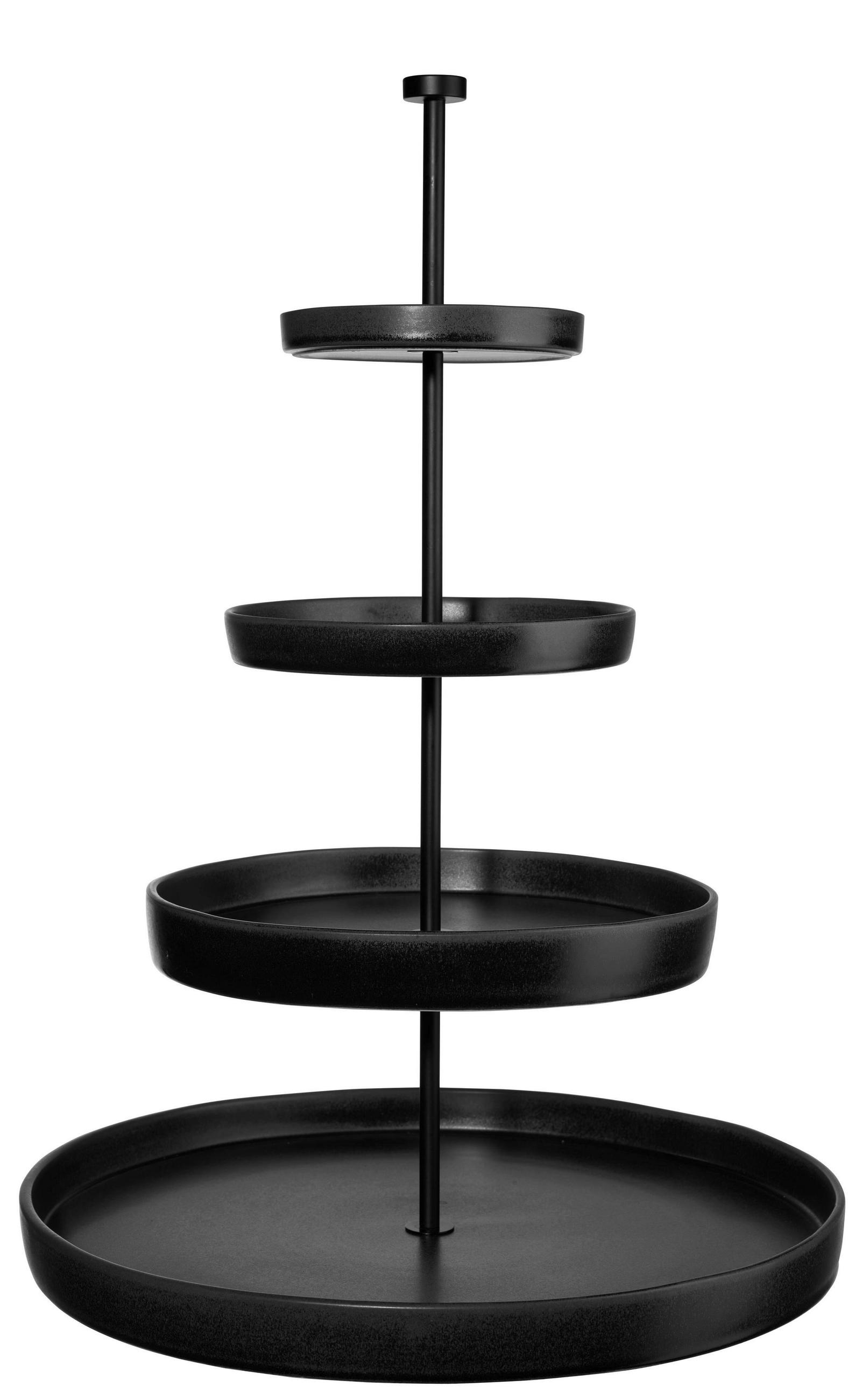 ETAGERE 4-stöckig - Schwarz, Design, Keramik/Metall (61cm) - ASA
