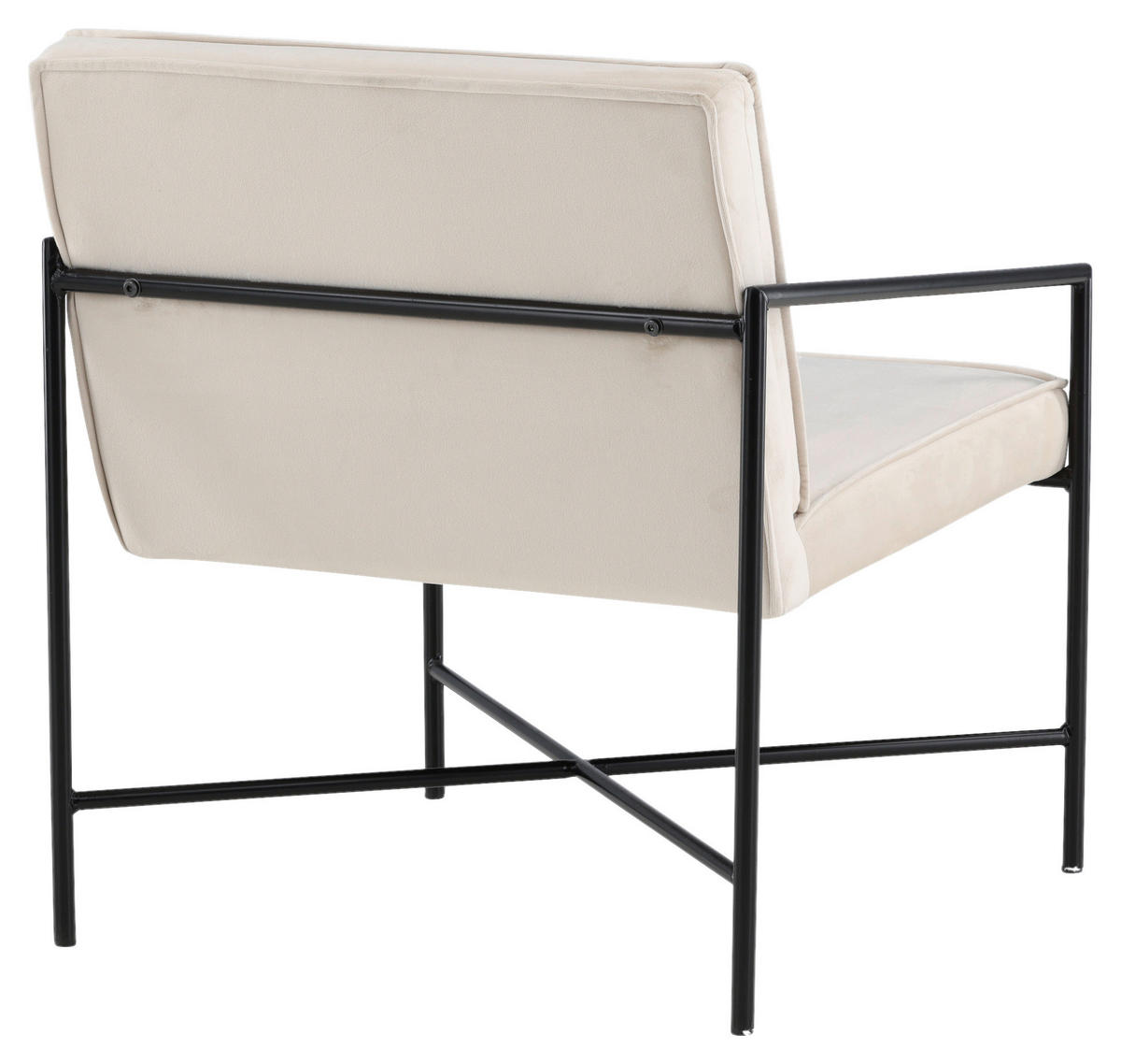 SESSEL in Samt Schwarz, Beige  - Beige/Schwarz, Design, Textil/Metall (66/78/65cm) - Livetastic