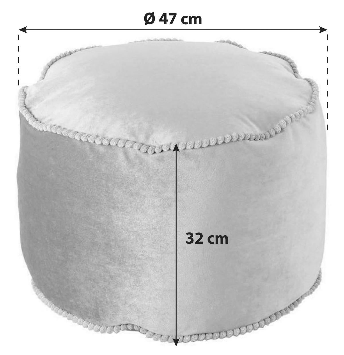 POUF Samt 47/32/47 cm  - Grün, Basics, Textil (47/32/47cm) - Kayoom