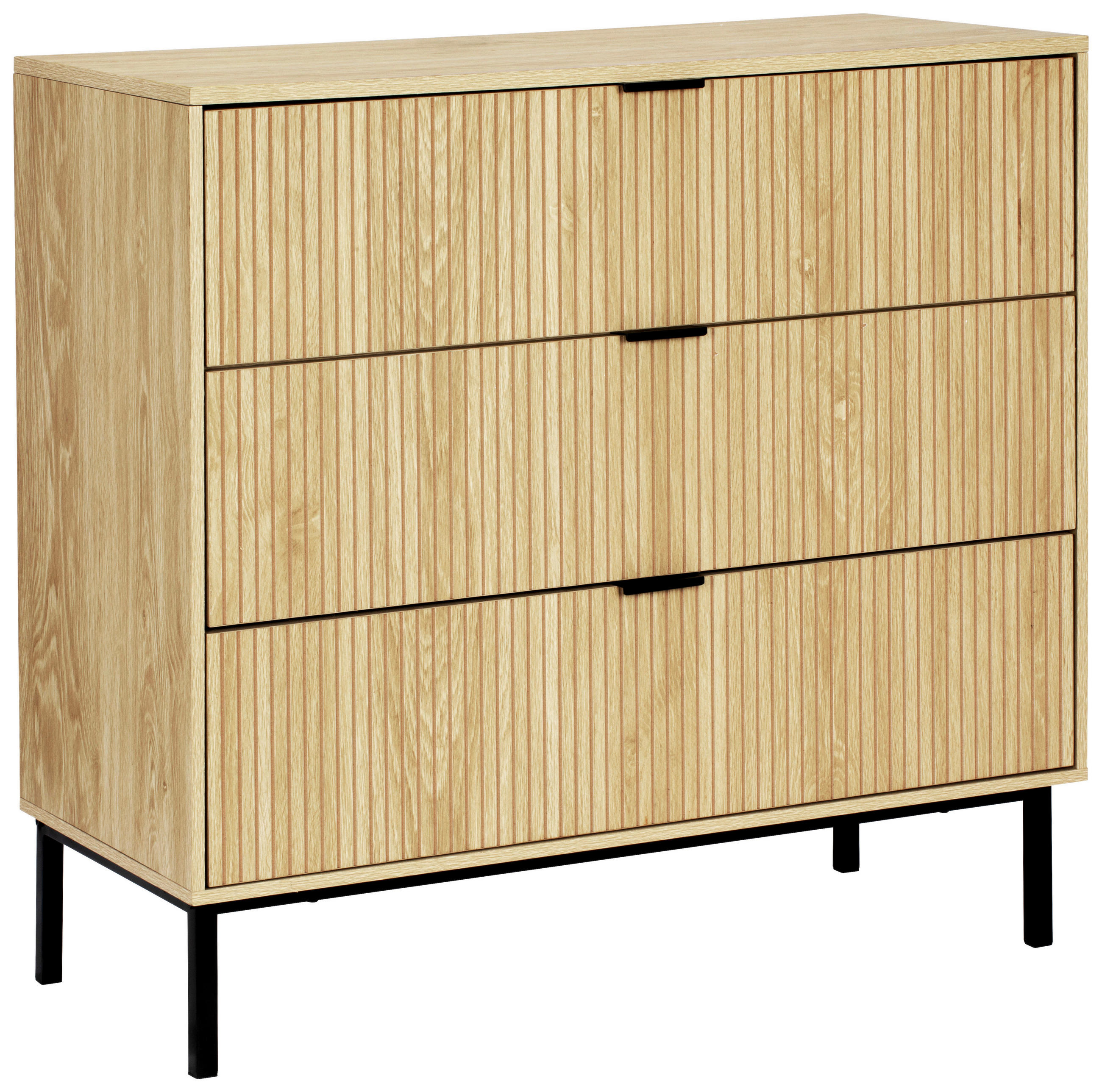 KOMODA   90/85/40 cm   prirodne boje  - prirodne boje/crna, Natur, drvni materijal/metal (90/85/40cm) - MID.YOU