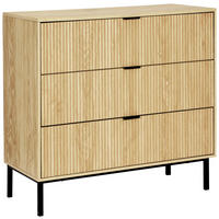 KOMODA   90/85/40 cm   prirodne boje  - prirodne boje/crna, Natur, drvni materijal/metal (90/85/40cm) - MID.YOU