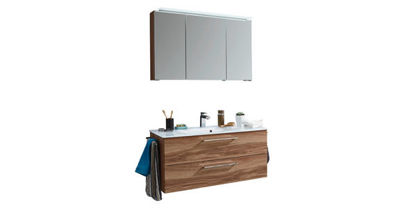 BADEZIMMER in 100 cm - Chromfarben/Eichefarben, KONVENTIONELL, Holzwerkstoff/Stein (100cm) - Novel