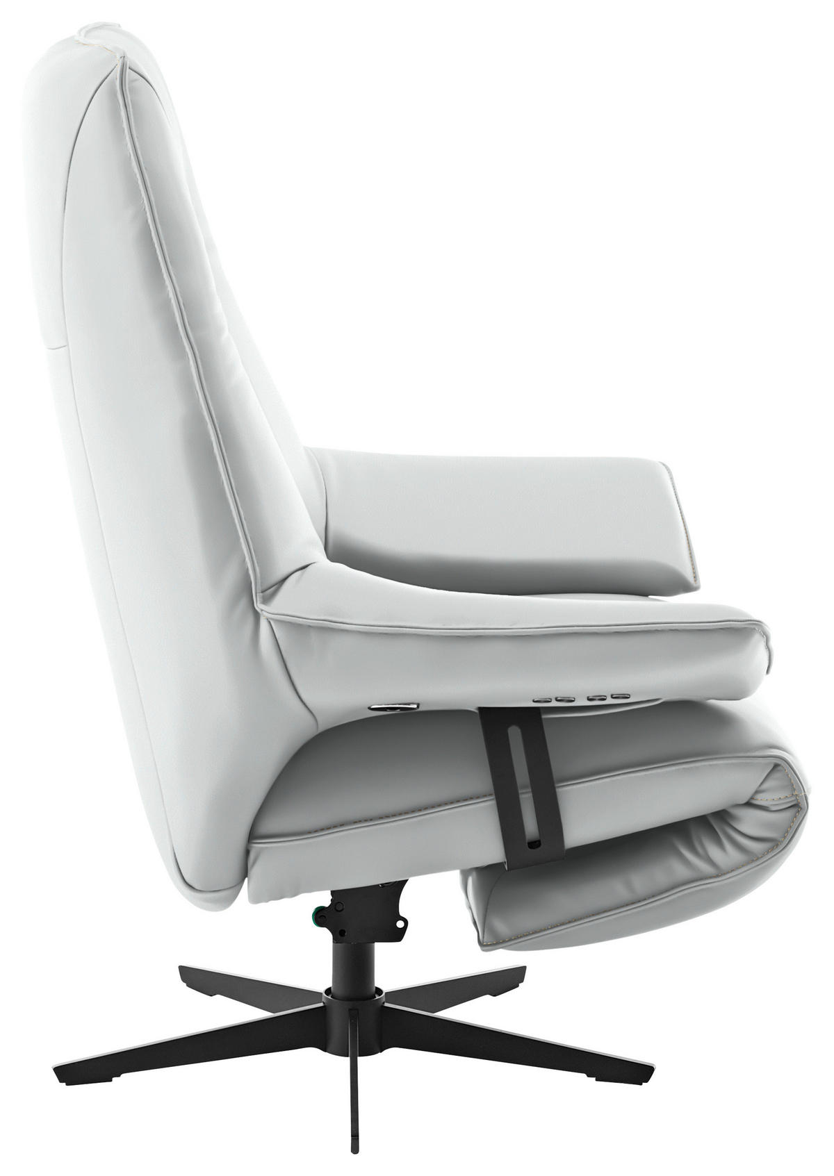 RELAXSESSEL in Leder Hellgrau  - Beige/Hellgrau, Design, Leder/Metall (92/79/82cm) - Dieter Knoll