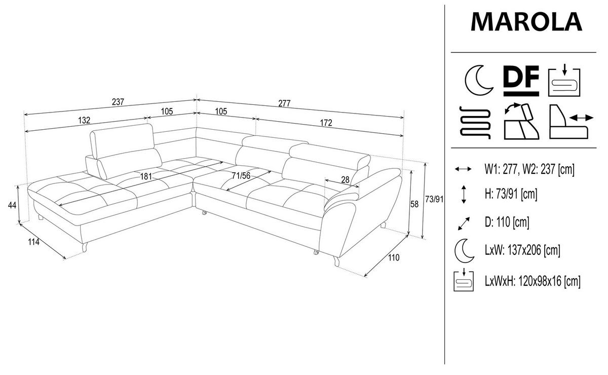 ECKSOFA in Webstoff Anthrazit  - Anthrazit/Schwarz, Design, Textil/Metall (277/237cm) - Stylife