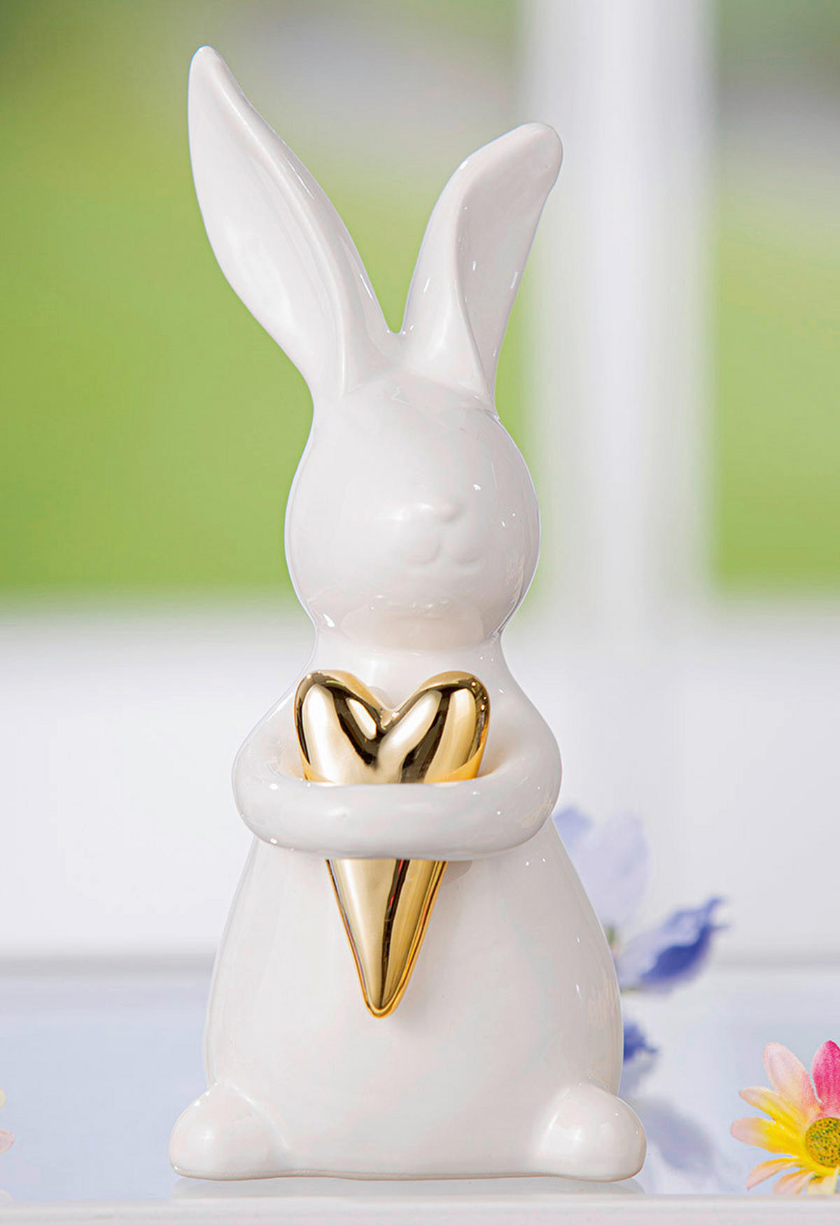 OSTERHASE - Weiß Hochglanz, LIFESTYLE, Keramik (8/19,50/10cm)