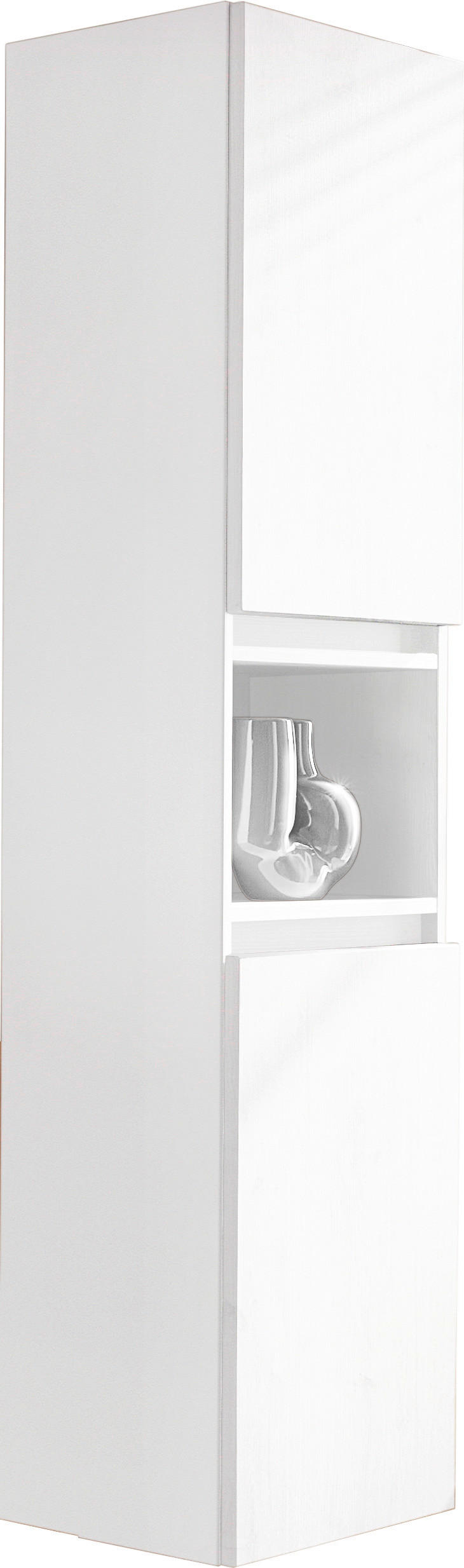 HOCHSCHRANK 40/163/30 cm  - Weiß Hochglanz/Weiß, Design, Glas/Holzwerkstoff (40/163/30cm) - Novel