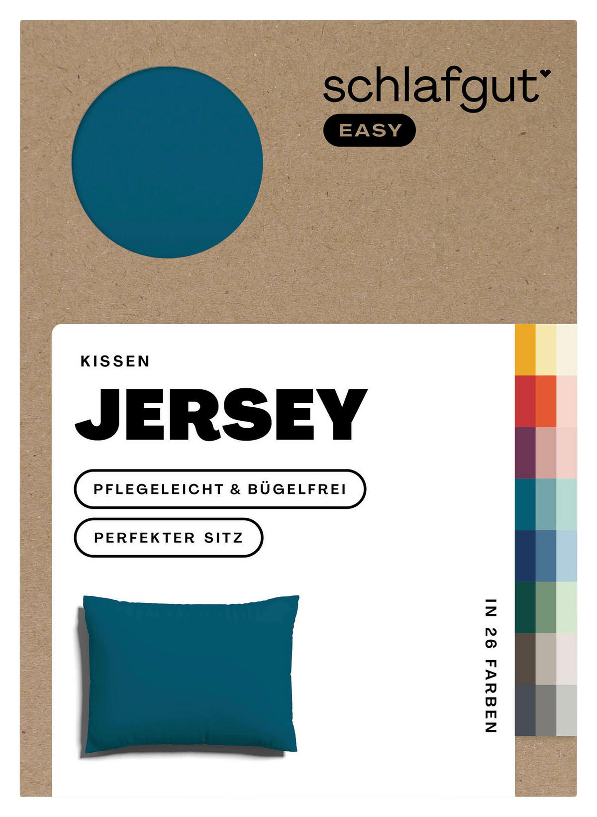 KOPFPOLSTERBEZUG EASY JERSEY 70/90 cm  - Petrol, Basics, Textil (70/90cm) - Schlafgut