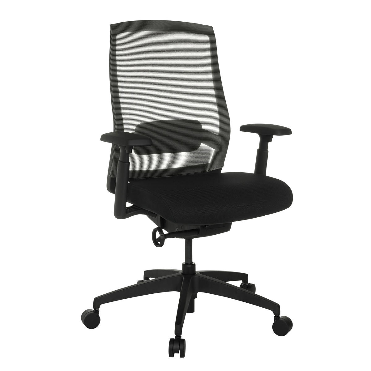OTOČNÁ ŽIDLE, síťovina, černá - černá, Moderní, textil/plast (65/95 - 103/70cm) - MID.YOU