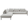 ECKSOFA Flachgewebe Creme  - Creme/Schwarz, Design, Textil/Metall (270/308cm) - Pure Home Lifestyle