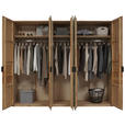 DREHTÜRENSCHRANK  in Eichefarben, Kaschmir  - Kaschmir/Eichefarben, Natur, Glas/Holz (251,8/214/62cm) - Valnatura