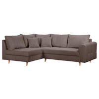 ECKSOFA Ariella in Cord Braun Rückenkissen  161/231 cm  - Naturfarben/Braun, Design, Holz/Textil (161/231cm) - P & B
