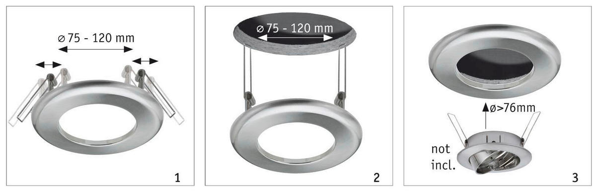 EINBAURAHMEN 13 cm  - Weiß, Basics, Metall (13cm) - Paulmann