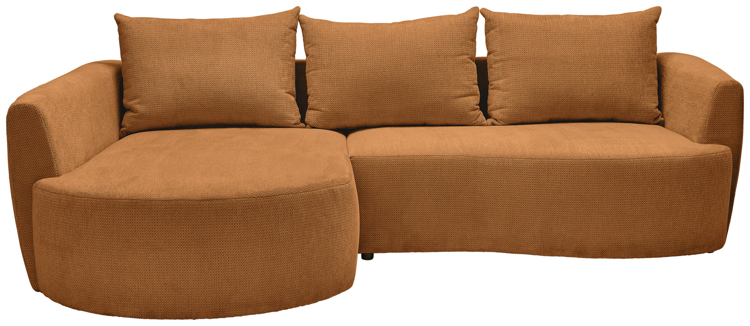 ECKSOFA in Chenille Rostfarben  - Rostfarben/Schwarz, MODERN, Kunststoff/Textil (179/287cm) - Carryhome
