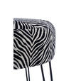 HOCKER in Metall, Textil Schwarz, Weiß  - Schwarz/Weiß, KONVENTIONELL, Textil/Metall (43/45/43cm) - Xora