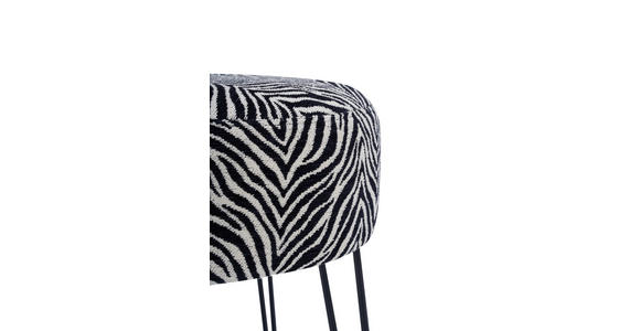 HOCKER in Metall, Textil Schwarz, Weiß  - Schwarz/Weiß, KONVENTIONELL, Textil/Metall (43/45/43cm) - Xora