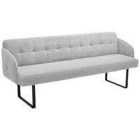 SITZBANK 217/85/69 cm Cord Grauweiß Metall  - Grauweiß/Schwarz, Design, Textil/Metall (217/85/69cm) - Musterring