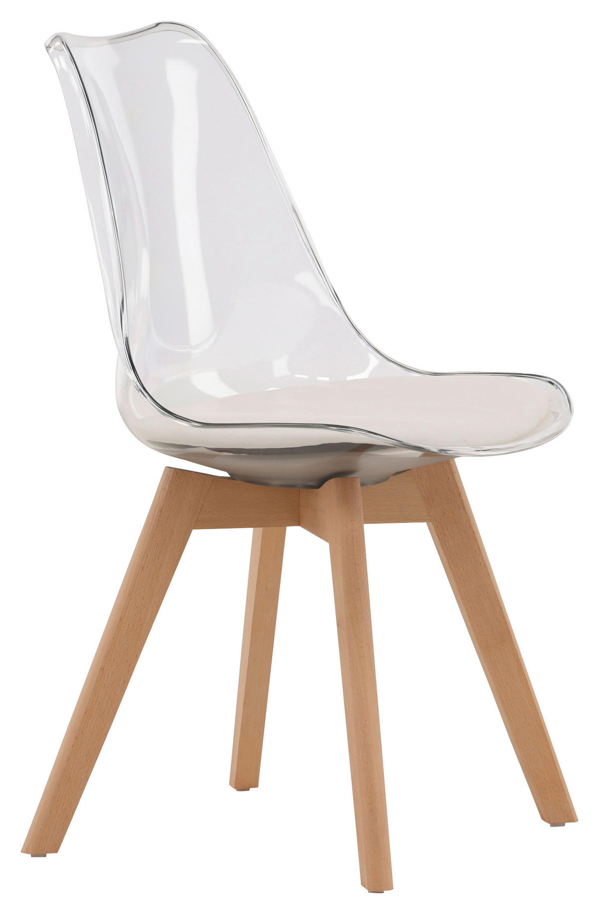 STOLSET 2 styck läderimitation (vegan)  - vit/björkfärgad, Design, trä/textil (49/85/50cm) - Livetastic