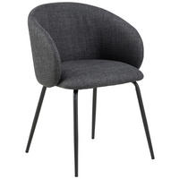 ARMLEHNSTUHL  in Webstoff  - Dunkelgrau/Schwarz, Trend, Textil/Metall (56/80,5/54,5cm) - MID.YOU