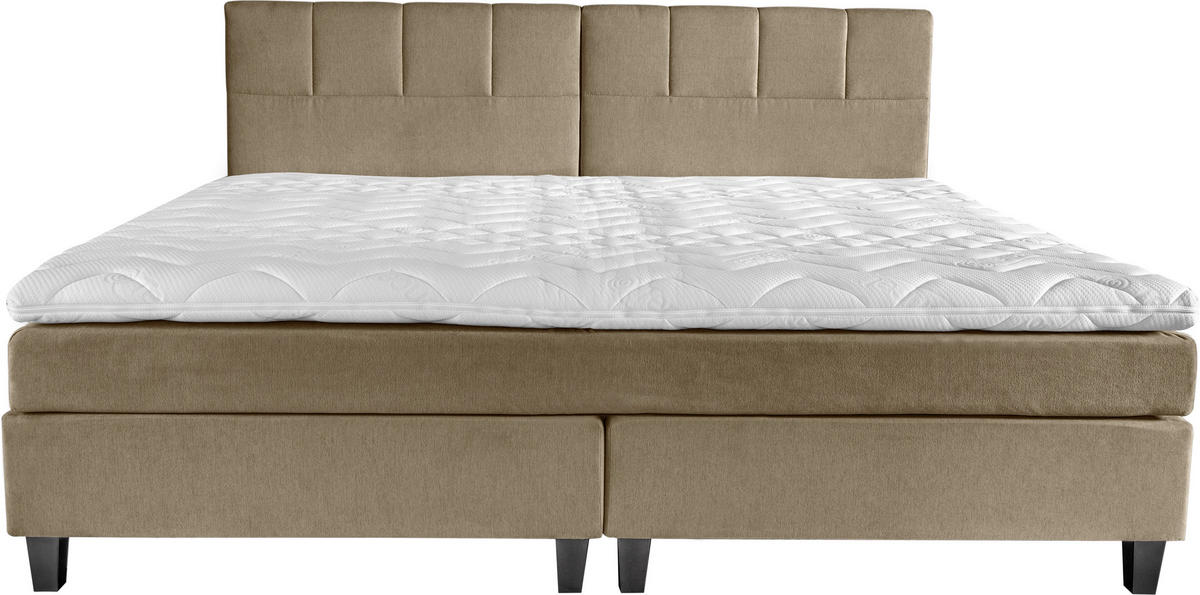 LIT BOXSPRING 240/200 cm  in Hellbraun  - couleur de wengé/marron clair, Trend, textile/bois (240/200cm) - Esposa