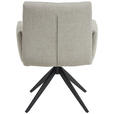 ARMLEHNSTUHL  in Eisen Flachgewebe  - Taupe/Schwarz, MODERN, Textil/Metall (65/90/60cm) - Novel