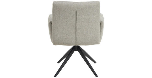 ARMLEHNSTUHL in Eisen Flachgewebe - Taupe/Schwarz, MODERN, Textil/Metall (65/90/60cm) - Novel