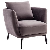 SESSEL Velours Graubraun  - Graubraun/Schwarz, Design, Textil/Metall (86/68/86cm) - Schöner Wohnen