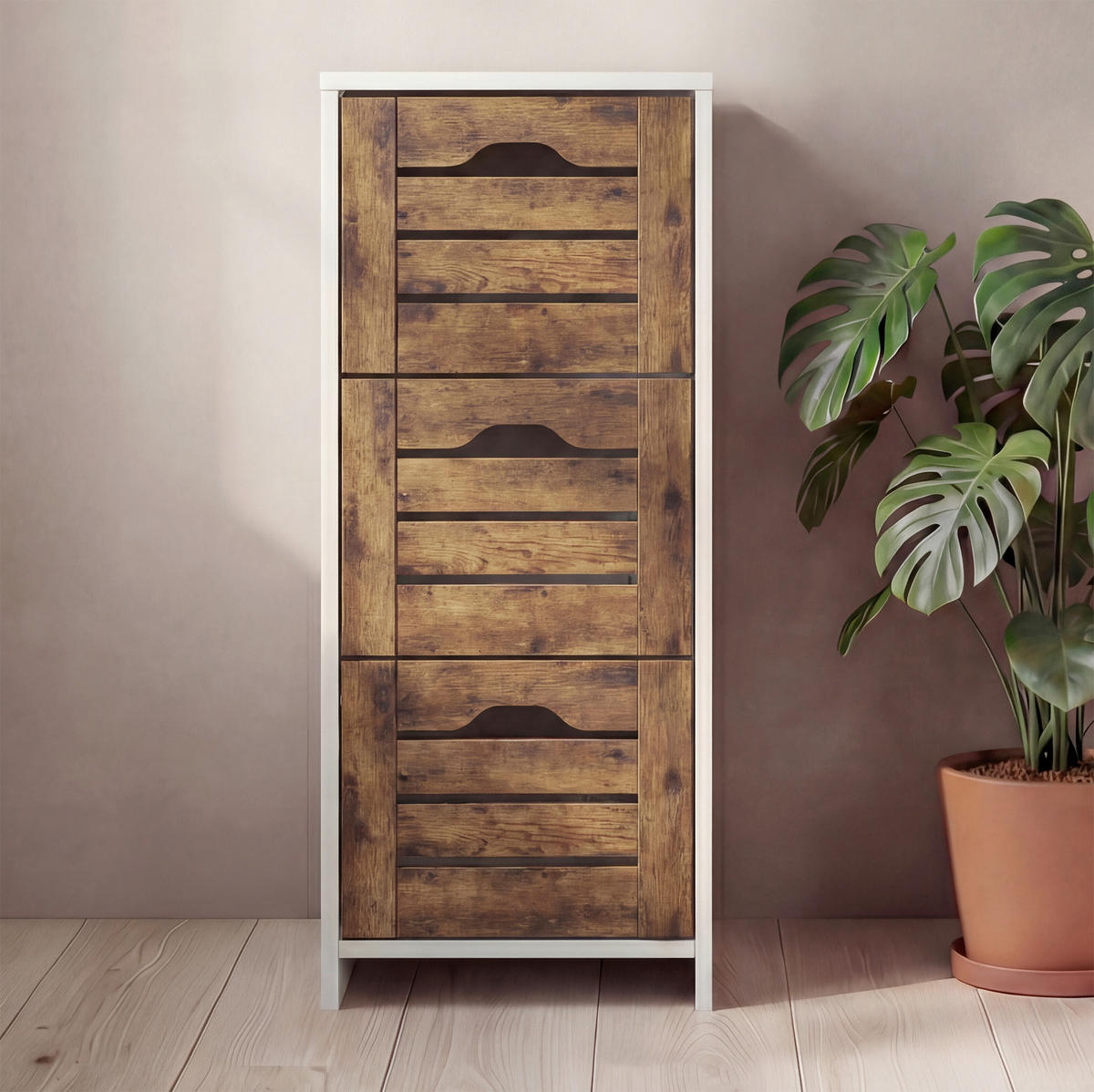 MIDISCHRANK 38/76/28 cm  - Eichefarben/Weiß, Trend, Holzwerkstoff (38/76/28cm) - MID.YOU