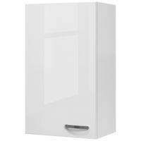 KÜCHENOBERSCHRANK 50/89/32 cm  in Weiß, Weiß Hochglanz  - Edelstahlfarben/Weiß Hochglanz, MODERN, Holzwerkstoff/Metall (50/89/32cm) - FlexWell