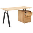 SCHREIBTISCH 140/65/75 cm  in Eichefarben  - Eichefarben/Schwarz, KONVENTIONELL, Holz/Kunststoff (140/65/75cm) - Linea Natura