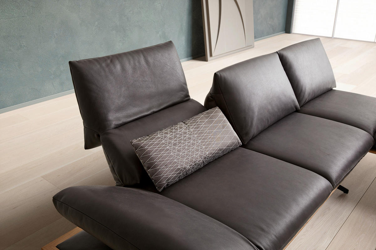 ECKSOFA Braun Echtleder  - Schwarz/Braun, Design, Leder/Holz (282/205cm) - Dieter Knoll