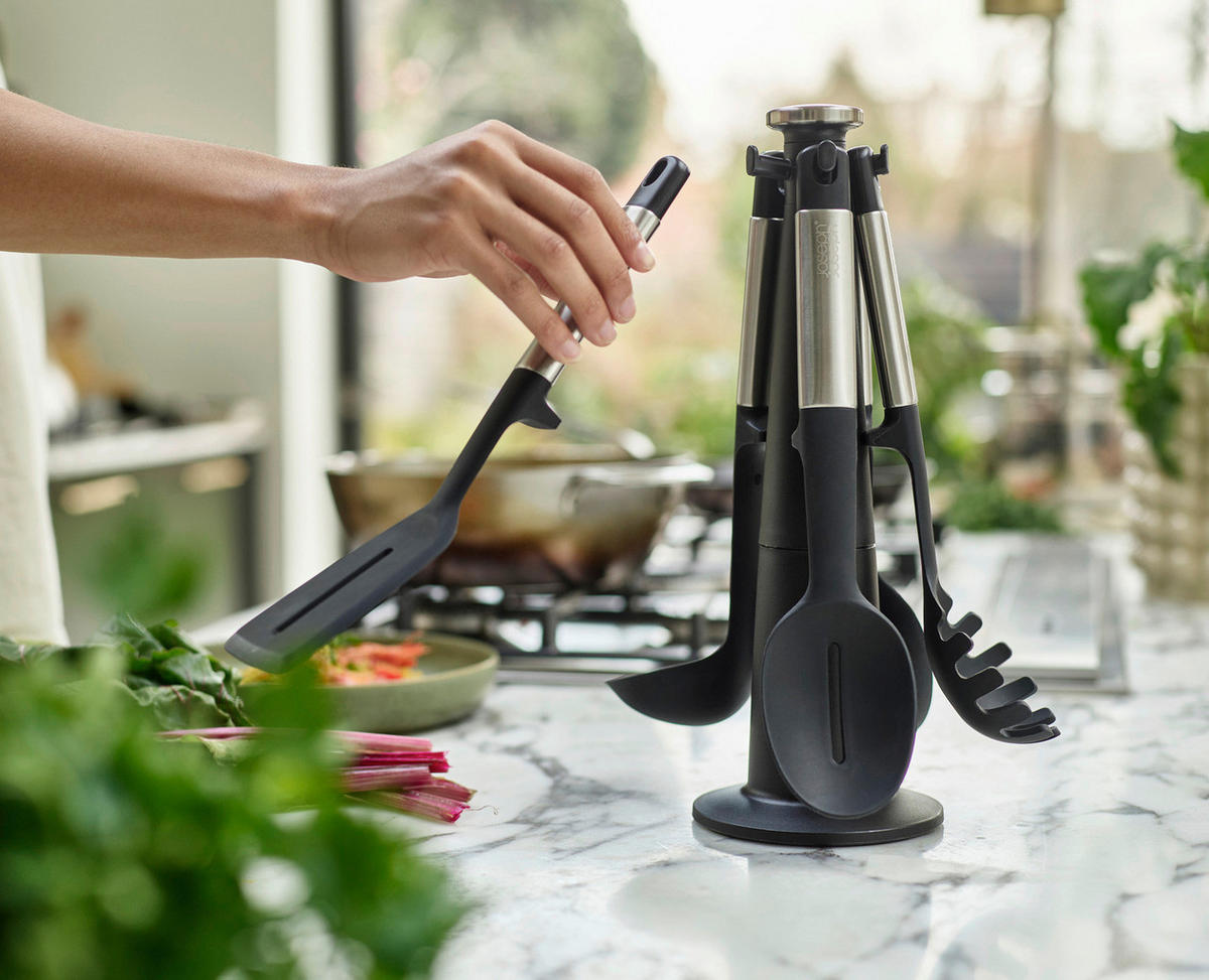 SET KUHINJSKIH PRIPOMOČKOV  Elevate  23/35/23 cm                 - barve nerjavečega jekla/črna, Basics, kovina/umetna masa (23/35/23cm) - Joseph Joseph