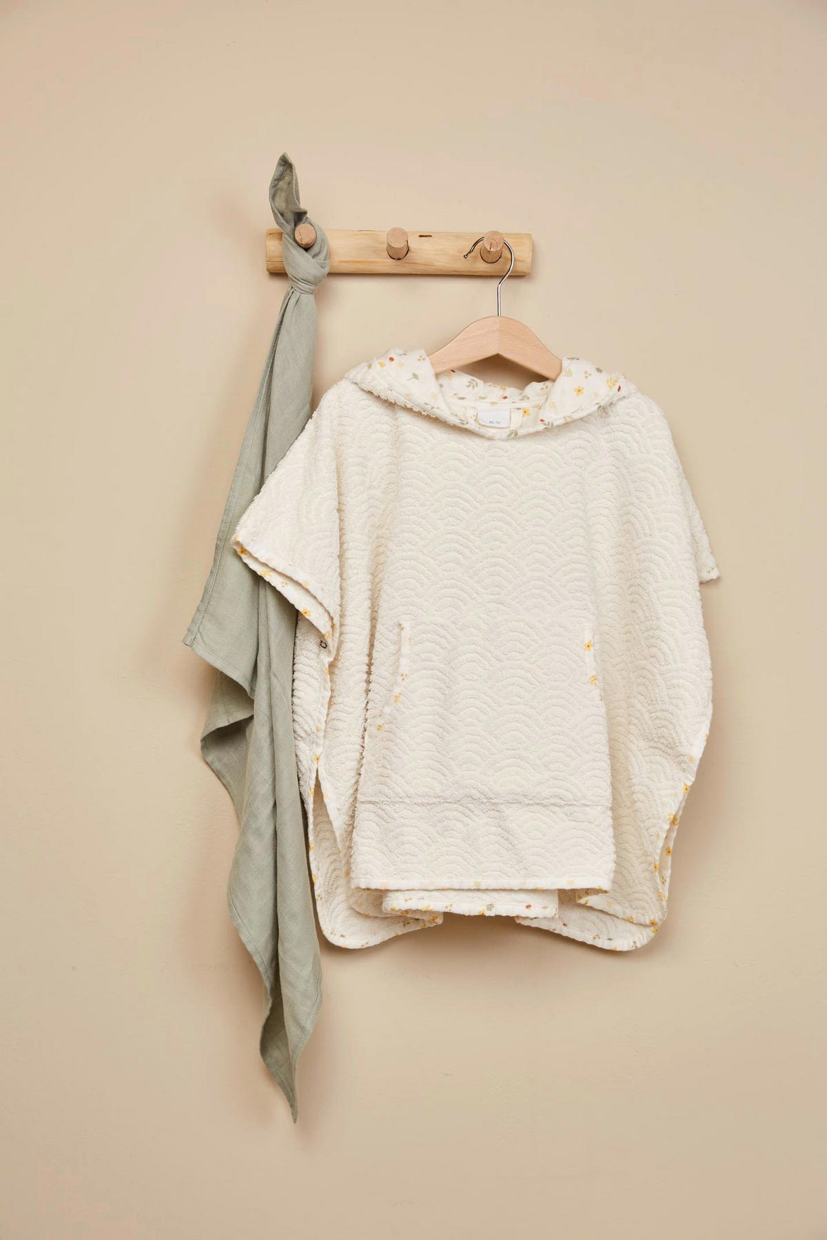 PONCHO  86/92   - Gelb/Weiß, Basics, Textil (86/92null) - Bebe Jou