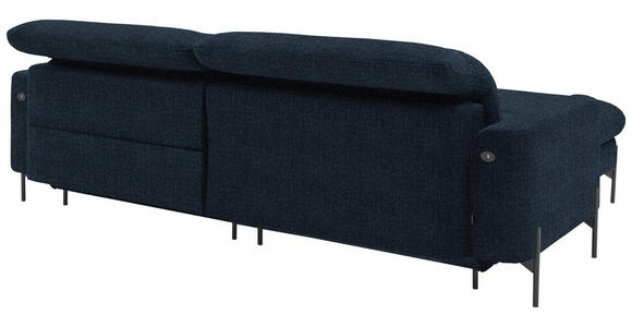 ECKSOFA in Flachgewebe Blau  - Blau/Schwarz, Design, Textil/Metall (191/252cm) - Dieter Knoll