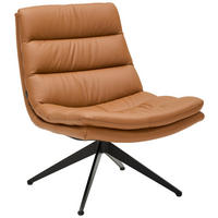 DESIGNSESSEL in Echtleder Cognac  - Cognac/Schwarz, Design, Leder/Metall (62,5/82/80cm) - Dieter Knoll