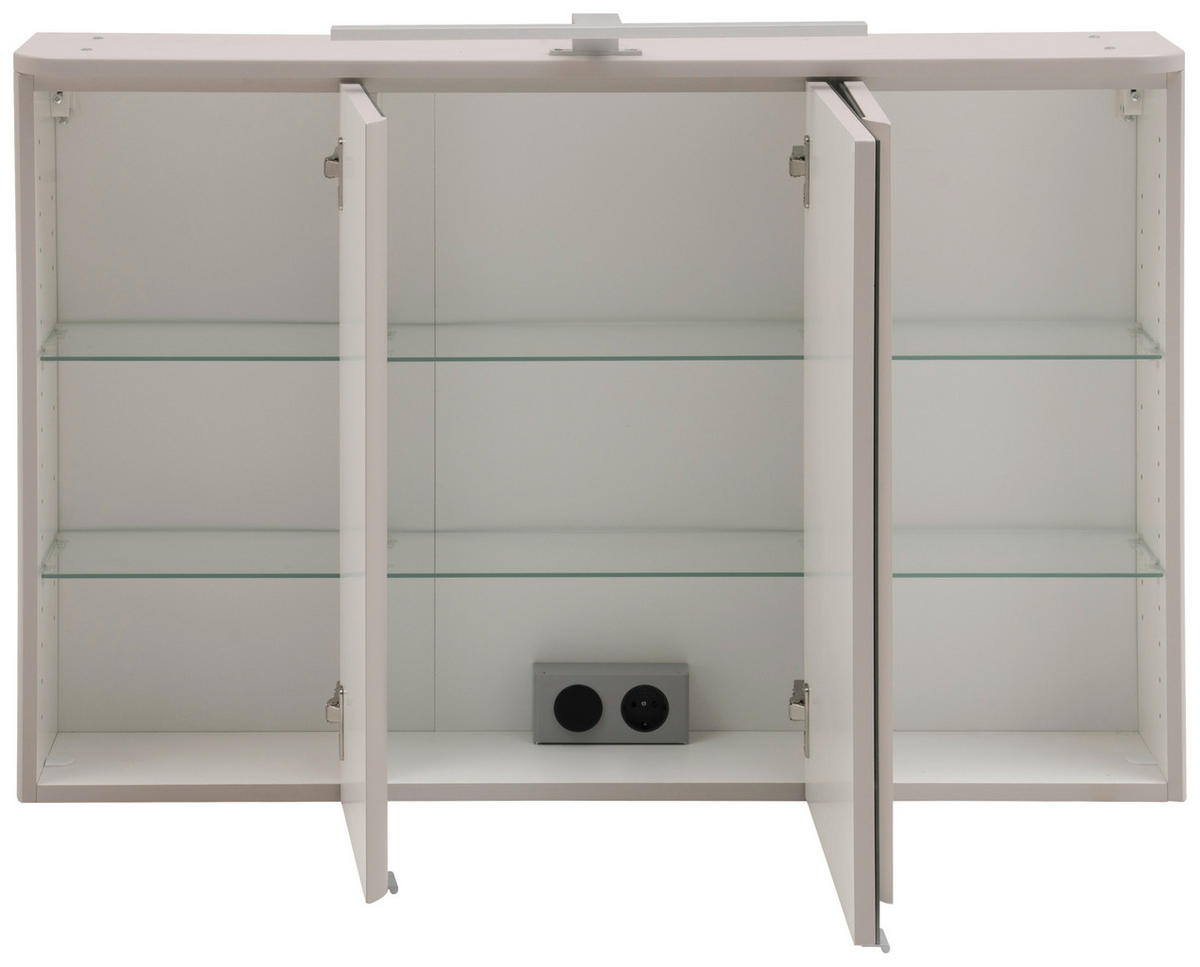 SPIEGELSCHRANK 101/64/21 cm  - Kaschmir/Alufarben, KONVENTIONELL, Glas/Holzwerkstoff (101/64/21cm) - Xora